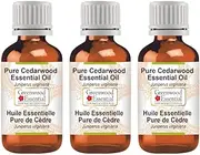 Greenwood Essential Pure Cedarwood Essential Oil (Juniperus virginiana) Steam Distilled for Personal Care (Pack of Three) 100ml X 3 (10oz)
