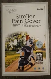 Modern Baby Stoller Rain Cover- Black (Fits 98% Of Strollers)