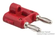 DOUBLE Banana PLUG, 15A, SCREW, RED, Banana Test Connectors MDP-2