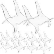 HOLIDYOYO 10pcs Display Stands for Rock Collection Transparent Easel Holders for Gemstones Crystals Minerals and Specimens Sturdy and Lightweight Design for Collectibles Display