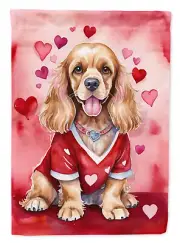 Cocker Spaniel Buff My Valentine Flag
