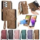 For Samsung A04S A14 A54 A13 A53 A52 A32 Zipper Case Leather Wallet Flip Cover