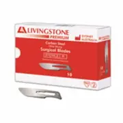 Livingstone Premium Surgical Scalpel Blade, Carbon Steel, Sterile, 100 per Box