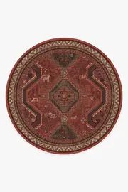 245' Round | Machine Washable Runner Rug | Kid & Pet Friendly | Indoor Rug | Zareen Scarlet Red Rug | Ruggable