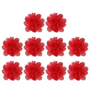 10Pcs 2" Chiffon Flowers Fabric Flower Sewing Fabric Appliques Red