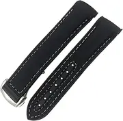 [CEKGDB] Rubber Nylon Leather Watchband 20mm 22mm 19 21mm For Omega Seamaster GMT Planet Ocean Diver 300 Orange Silicone Watch Strap