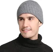 [YUN MENG] Knit Hat Winter Keep Warm Unisex Any Size Head Comfortably (Color : Grey, Size : 55-60cm)