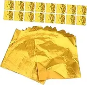 WATIIFUFU 100pcs Aluminium Foil Wrapping Paper for Chocolate Candy and Sweets Sheets for Home Bakeries Parties and Retail Stores