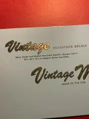 Custom and Vintage Repro Guitar Waterslide Headstock Decal Metallic Inks