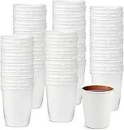 100 Pack 8 Oz Paper Cups,Individually Wrapped Cups for Hotel Motel Room,Disposable Coffee Cups for Cafes Bistros Parties (White)
