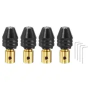 4pcs Keyless Drill Chuck 9mm Chuck Conversion Adapter 2mm, Black