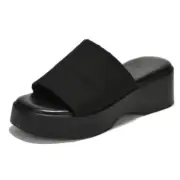 Wedge Platform Sandal Memory Foam Stretch Fabric Fitted Cloud Lightweight Wedge