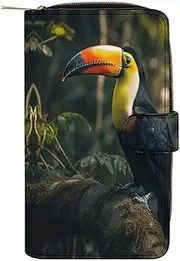 [LQPMNK] PU Leather Wallet, Colorful Toucan Print Wallet with Multiple Slots Elegant Wallet Business Wallet Travel Wallet Bifold Wallet, style, 19.7x11x3.5cm, Minimalist, Style, 19.7x11x3.5cm,