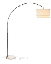 BRIGHTECH Mason Nickel LED Marble Arc Floor Lamp