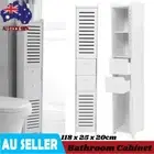 Bathroom Storage Cabinet Cupboard Storage Organizer Rack Shelf White 118cm