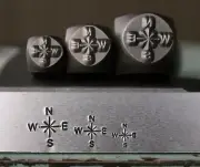 SUPPLY GUY Compass 3 Stamp Metal Punch Design Stamp Set - SGCH-127/115/122