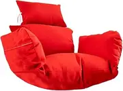 DONGXIAO Outdoor bench cushion waterproof cushion for living room garden balcony office sofa egg chair rattan chair hanging basket seat 10cm thickness(Color:Red)