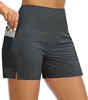 Oyamiki Women's Swim Shorts with Pockets Tummy Control Swimsuit Bottoms Quick Dry Board Beach Shorts