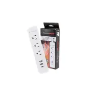 Flat Plug Surge Protector Extension with 3 feet Cord – Compact Heavy Duty Pow...