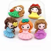 20pcs Assorted Flatback Resin Cartoon Princess Cabochon 28mm Embellishment Craft