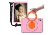 Handle Shockproof EVA Tablet Case for Samsung Galaxy Tab S9 FE/S9/S8/S7 11 inch with Shoulder Strap-Pink