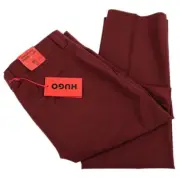 HUGO BOSS Dark Red TOM 232X Flat Front Wool Blend Stretch Dress Pants 38 R NWT