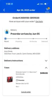 Nintendo Switch 2 Console + Mario Kart World Bundle -Pre Order Walmart NEW