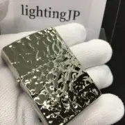 Zippo Hammer Tone 2 Sided Processing Silver Platinum Plate Router Japan New