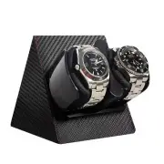 Leather Watch Winder Storage Auto Display 2 Watch Automatic Rotation