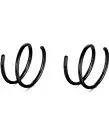 Double Hoop Nose Ring for Single Piercing Black Spiral Nostril (Set Of 2)