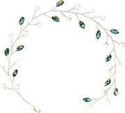 [LuLiyLdJ] Hair Accessories Green Headpiece Gold Hair Jewellery Hair Accessories Wedding Gold Hair Wreath Wedding Flower Jewellery Hair for Bridesmaid and Flower Girl