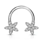 Piercing Horseshoe Flowers White Zircon ( Ear, Daith , Septum)