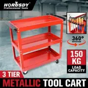 3 Tier Trolley Cart Rolling Steel Parts Workshop Storage Handyman Tool 150KG Red