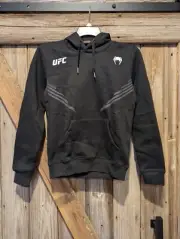 UFC Venum Replica FN Women's Pullover Hoodie Black Kangaroo Pocket Small NWT
