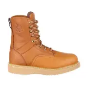 Georgia Boot Wedge Steel Toe Work Boot, 8", Barracuda Gold, G8342
