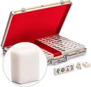Yellow Mountain Imports Professional Chinese Mahjong Set with Aluminum Case - Large Tiles Size: 1.6 x 1.1 x 0.8 inches (40mm x 29mm x 20mm) - for Chinese Style Gameplay Only