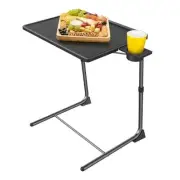 Adjustable TV Tray Tables with 6 Height & 3 Tilt Angle, Folding TV 1 Pack Black