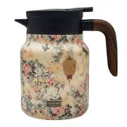 Raidley Vintage Floral Pattern Tea Thermos Built-In Infuser,Mini Hot Coffee Pot Office Stainless Steel,Insulated