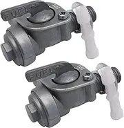1 Pair SHLPDFM Fuel On/Off Valve 2 pcs Fuel Tank Switch For 1/4" Hose Tap Gas Generator Engine M10x1.25,90 degree rotation