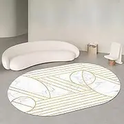 Nordic Design Living Room Balcony Oval Area Rugs，Home Easy to Clean Sofa Chair Playroom Kitchen Floor Decor Non-Slip Carpet 80x160cm 120x200cm(3.3ft×5.2ft/100×160cm)