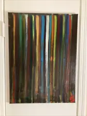 "Waterfall” 2020 Original Abstract Canvas Painting J.L.W. Artist