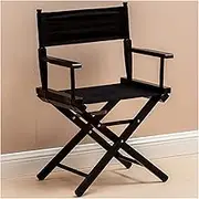 18" Portable Director's Chair,Wooden Frame Professional Makeup Artist Director Chair with Backrest,Lightweight Outdoor Camping Chair Folding Chair,Black