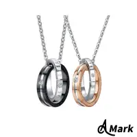 在飛比找momo購物網優惠-【A MARK】鈦鋼項鍊 戒環項鍊 水鑽項鍊 情侶項鍊/水鑽