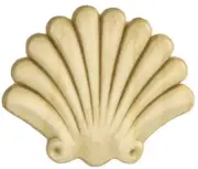 3" X 2-1/2" Birch Wood Embossed Ornament Clam Shell Applique