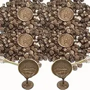600pcs Bronze Wax Seal Beads, Andotopee Premium Sealing Wax Beads for Stamp Seals, Octagon Wax Pellets Refill Pack for Wax Seal Kit, Wedding Invitation Decor, Letter Envelope Seal, DIY Crafts