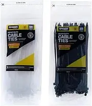 Handy Hardware Cable Ties, Black/Clear, 150 x 3.6 mm (Pack of 120)