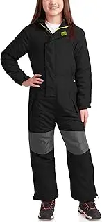 [Arctic Hero] Kids Snowsuit - Waterproof Jumpsuit for Boys and Girls - Snowmobile Winter Jumpsuit (2T-12), Black/Grey, 7/8