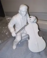 NEW in BOX Dept 56 CHRISTMAS CONCERTO CELLIST Winter Silhouette White Porcelain