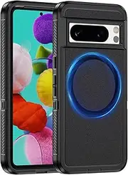 [RUNGOS] Heavy Duty Magnetic for Google Pixel 8 Pro Case MagSafe [Strong Magnetic] Dual-Layer Rugged Protection Case for Google Pixel 8 Pro Phone Case, 15Ft Mil-Grade Shockproof Bumper Phone Cover 2023