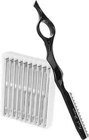 Ipetboom 1Set Hair Styling Thinning Razor with Replacement Blades Shaving Razor for Safe Hair Cutting and Feathering for Men and Women